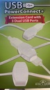 6' USB Power Extension Cord+™ With White Wire and 6 Ports