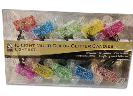 UL 10L MULT GLTTR CANDIES LIGHT SET