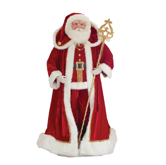 72´´KRINGLE KLAUS ELEGNT SANTA+STAFF