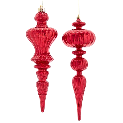 12´´RED DISTRESSED FINISH FINIAL INDIVIDUAL