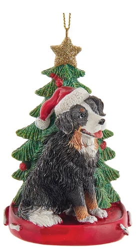 4.25´´RES BERNESE MOUNTN DOG W/TREE