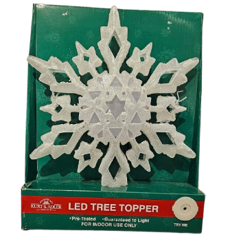 10´´COOL WHT LED GLTR SNWFLK TREETP