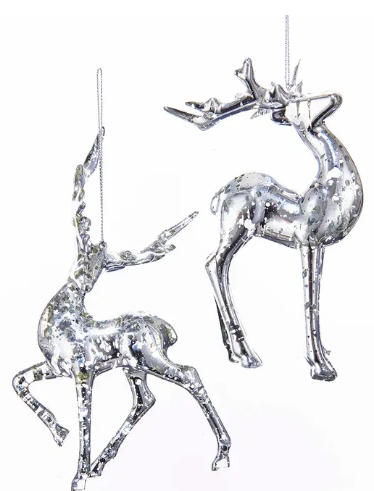 6´´PLASTIC SILVER DEER ORN INDIVIDUAL