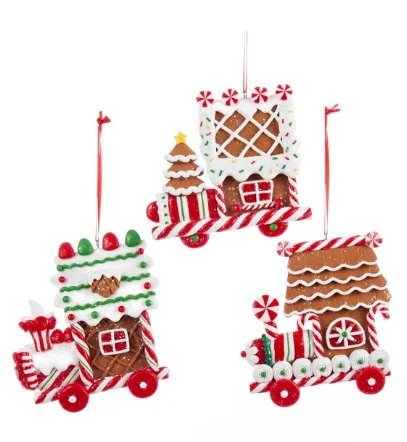 4'' CLAYDOUGH GINGERBREAD TRAIN ORN INDIVIDUAL