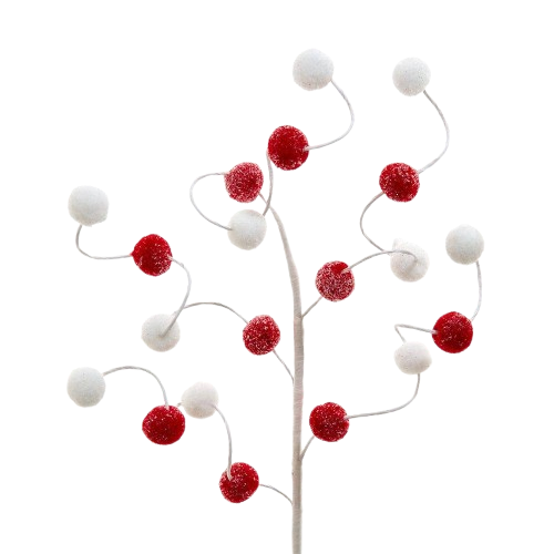 26´´ RED/WHITE POM POM BALL SPRA