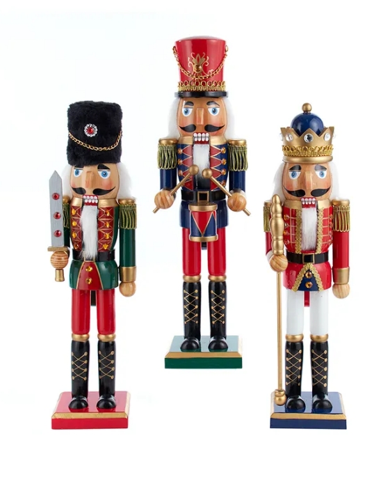 15" R/GR/B KING SOLDIER NUTCRCKR INDIVIDUAL INDIVIDUAL