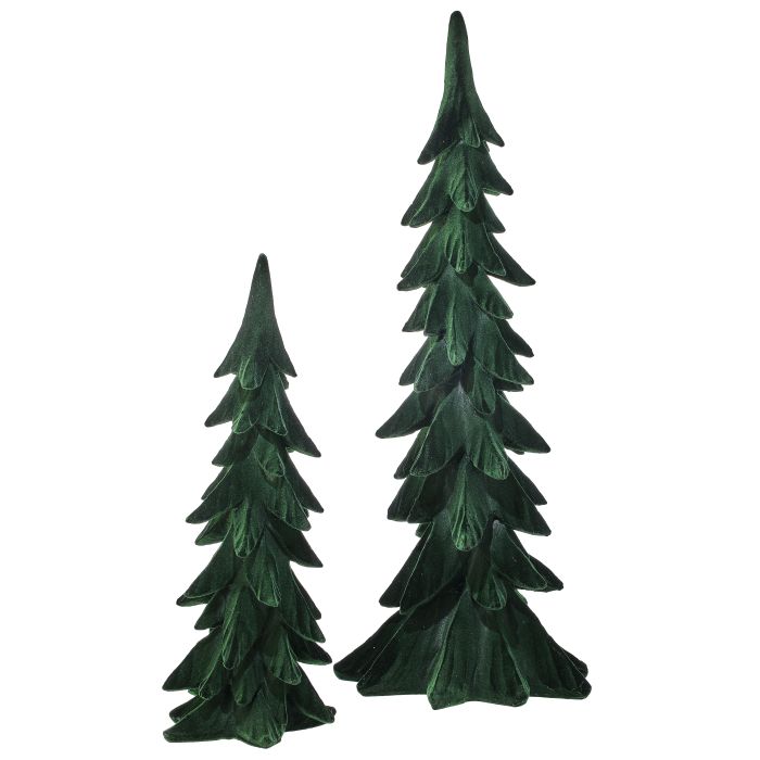 23" RESIN FLOCKED TREE INDIVIDUAL GRANDE GRN