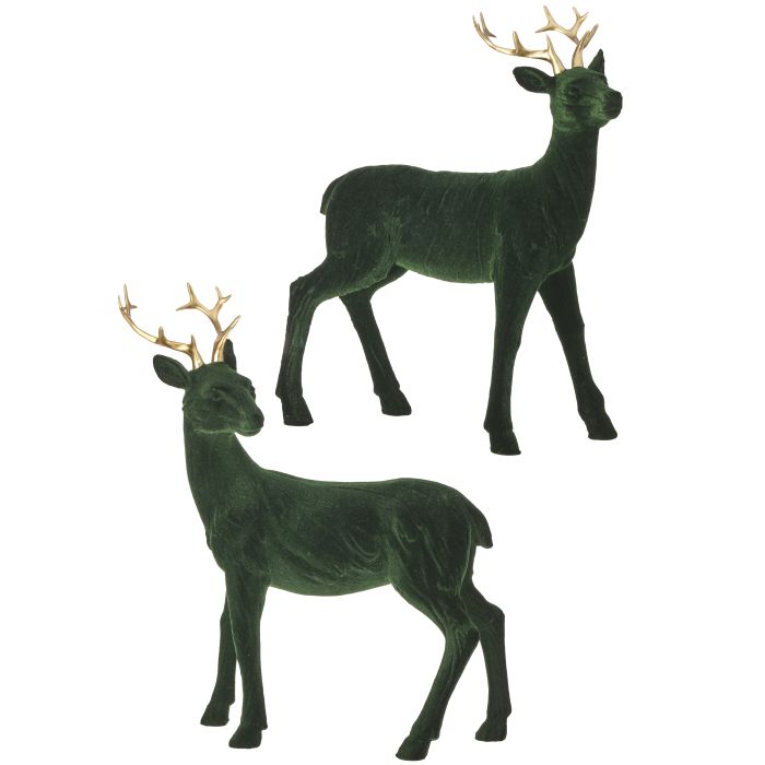 11" RESIN FLOCKED DEER INDIVIDUAL