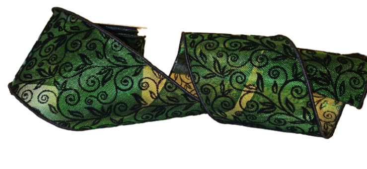 CINTA VERDE CON NEGRO 4´´X10Y