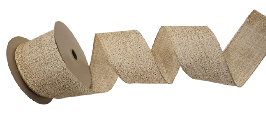 RIBBOON IVORY-GOLD-METALLIC 2.5´´X10Y