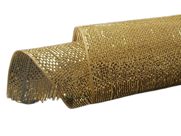 GOLD ALL FOIL METALLIC MESH 10´´X10Y