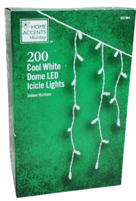 200 COOL WHITE MINI LED ICICLE LIGHTS INDOOR/OUTDOOR