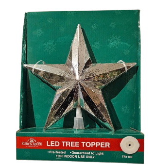 18L 10"MERRY XMAS SILV STAR TR
