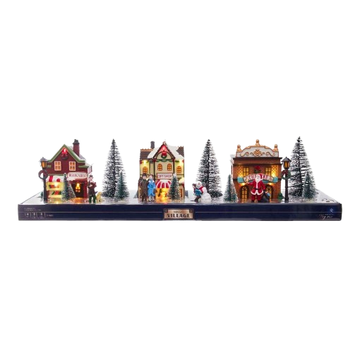 Battery-Operated LED Light-Up Christmas Village