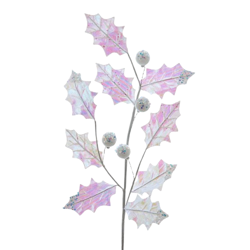 27.5" IRIDESCENT HOLLY LEAF SPRAY 