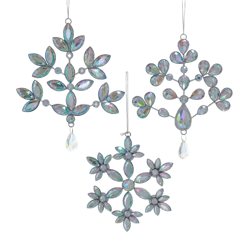 5-6" METAL OPALESCENT STONE ORNAMENTS / INDIVIDUAL