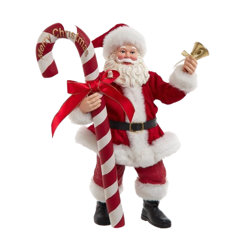 10.5"SANTA WITH OVERSIZED CANDY CANE