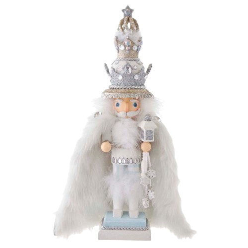 18"HOLLYWOOD WHITE FUR KING NUTCRACKER