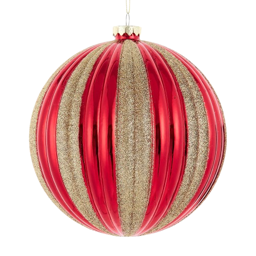 150MM RED WITH GOLD GLTTR STRIPES
