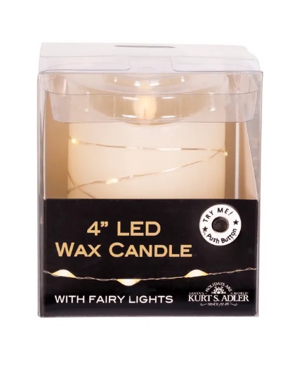 4"BATTERY OPERATED LED FLICKER FLAME WHITE CANDLE FAIRY