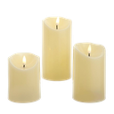 4"-6" BATTERY OPERATED LED FLICKER FLAME CANDLES 3-PIECE SET
