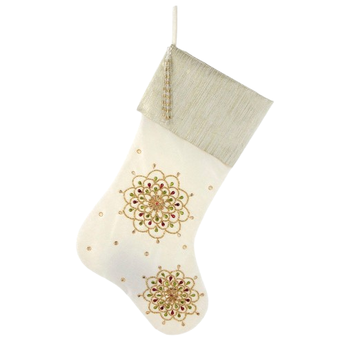 20" IVORY EMBOSSED STOCKING