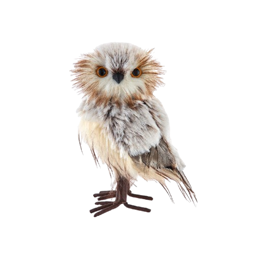 7.5"BROWN & CREAM STANDING OWL