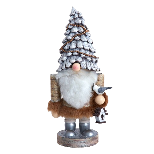 10" RUSTIC GLAM GNOME NUTCRACKER