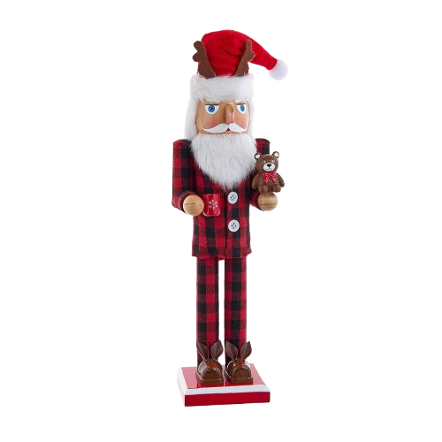 15" SANTA WIHT RED PAJAMAS NUTCRACKER