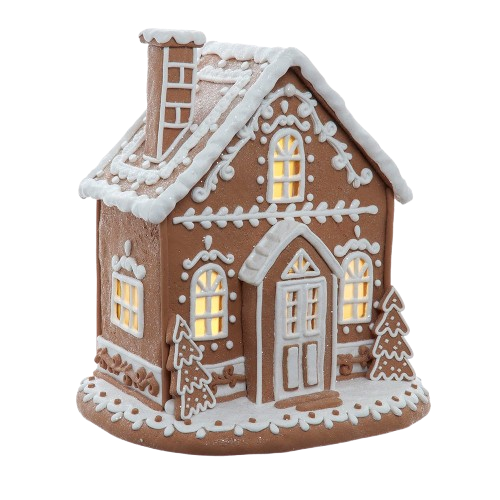 11.5" BATTERY OPERATED GINGERBREAD HOUSE 