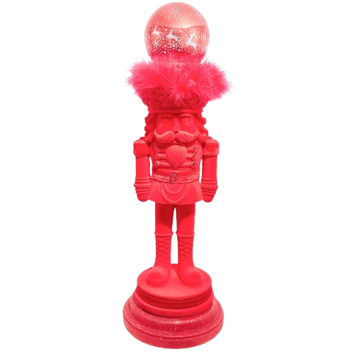 20" HOLLYWOOD NUTCRACKERS BATTERY OPERATED MUSICAL LIGHTED FLOCKED RED 