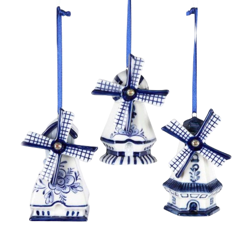 DELFT BLUE WINDMILL ORNAMENTS