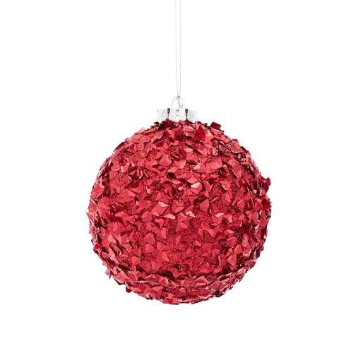 100MM RED GLITTERED BALL