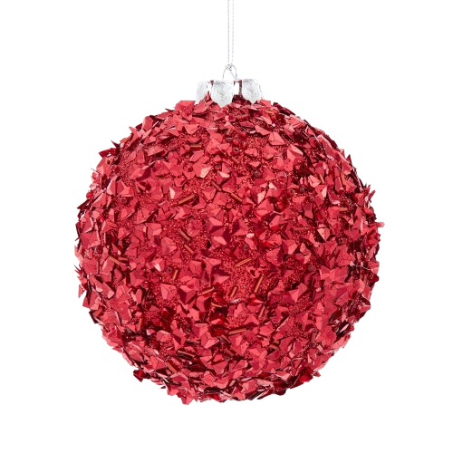 120MM RED GLITTERED BALL