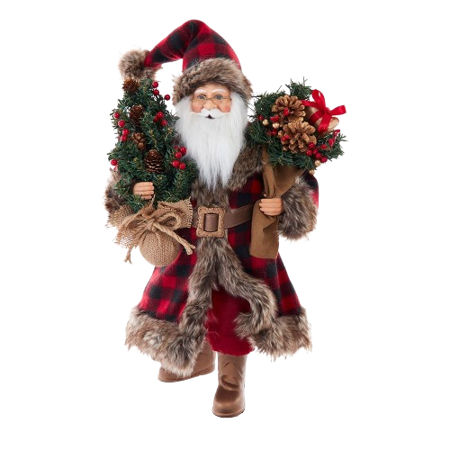 17" KSA KRINGLES SANTA WITH PLAID COAT