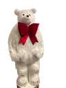 48" OSO BLANCO GRANDE CON LAZO ROJO.