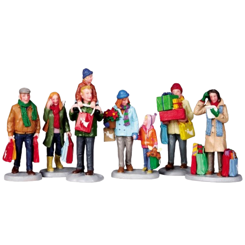 HOLIDAY SHOPPERS, SET OF 6