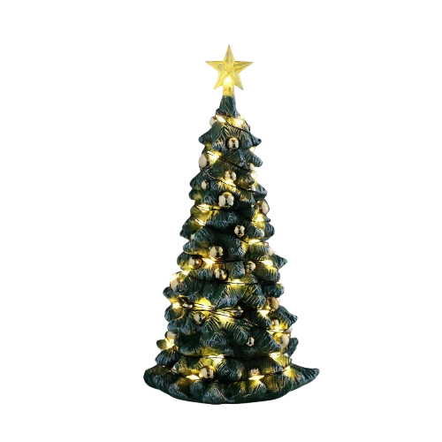 SNOWY CHRISTMAS TREE, CLEAR LIGHT