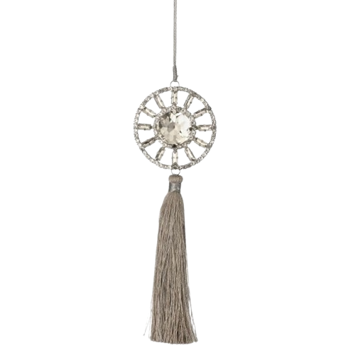 7.5" GLS JEWEL TASSEL ROUND TASSEL ORNAMENT