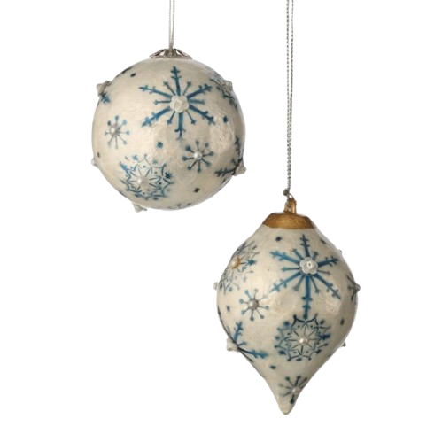 3.5-5" CAPIZ SFLAKE BALL/ONION ORNA - INDIVIDUAL