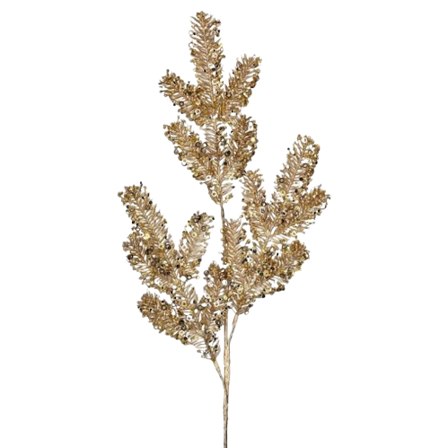 30" GLITTER/SEQUIN ANGEL PINE SPRAY - CHAMPAGNE