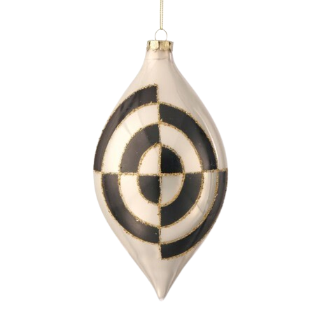 8" GLASS ART DECO FINIAL ORNAMENT 