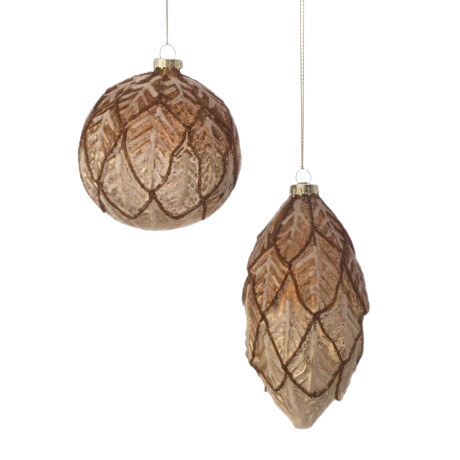 4-6" GLS PINECONE FINIAL/BALL ORNAMENT - INDIVIDUAL 