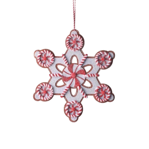 18" FELT SUGAR/SPICE  SNOWFLAKE / BROWN