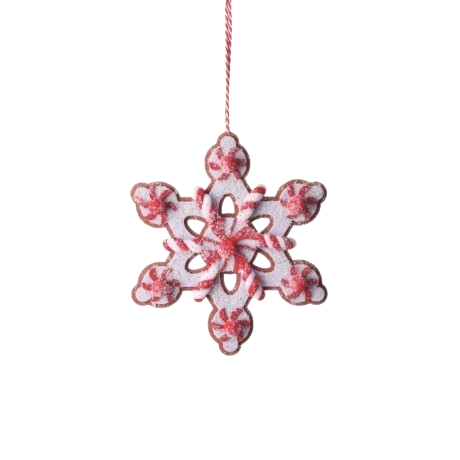 8" FELT SUGAR/SPICE  SNOWFLAKE 