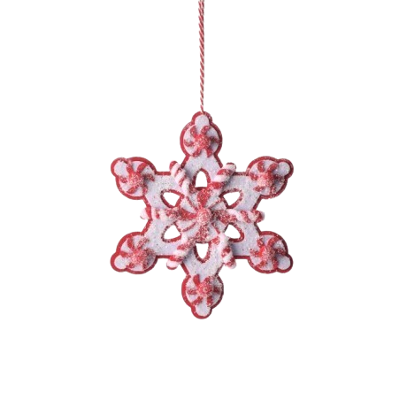 8" FELT SUGAR/SPICE  SNOWFLAKE 
