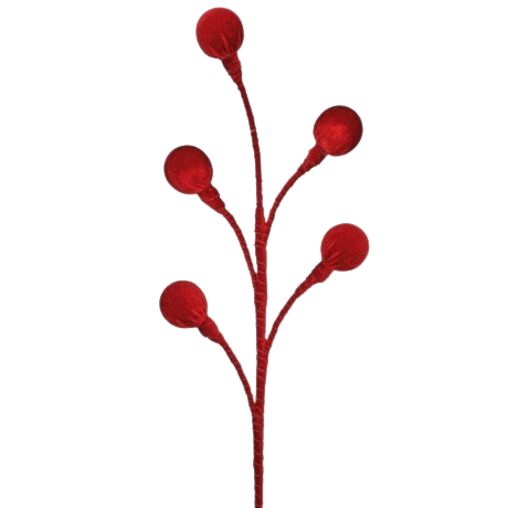 22" VELVET BALL SPRAY - RED