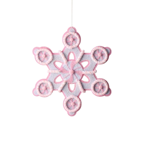 16" FELT SUGURED CANDY SNOWFLAKE