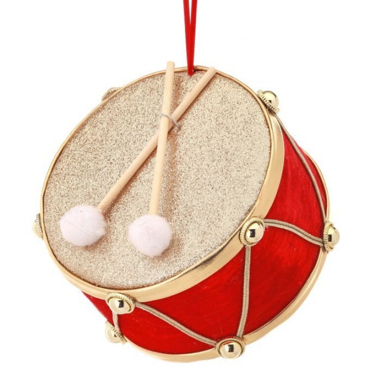 6" VELVET DRUM ORNAMENT 