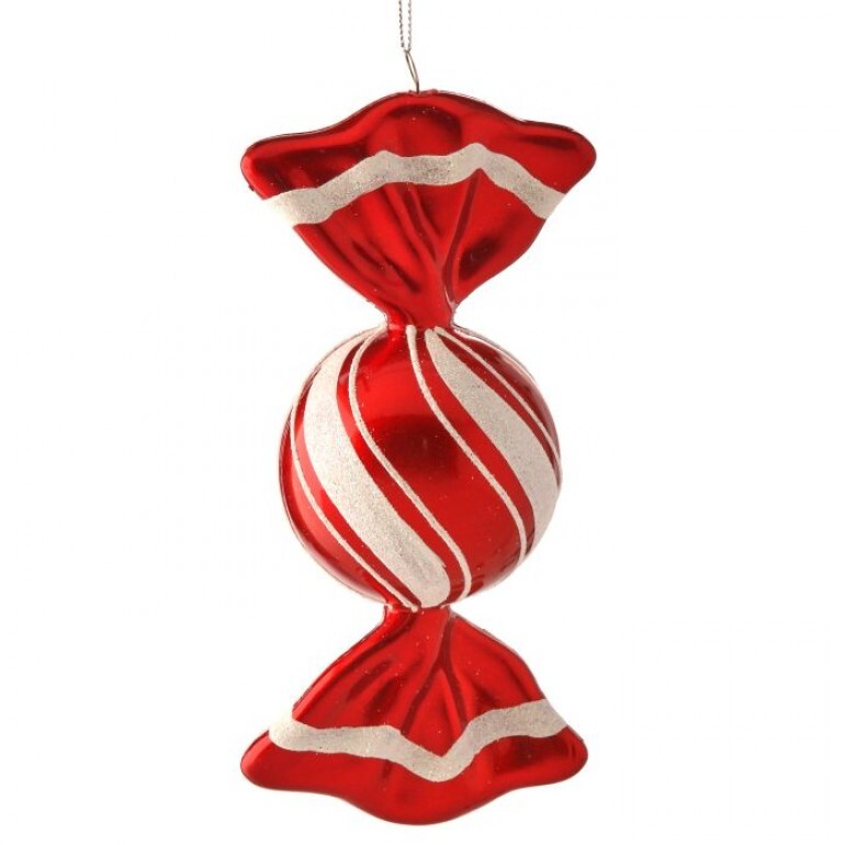 7.5" VP PEPPERMINT CANDY ROUND TWIST ORN